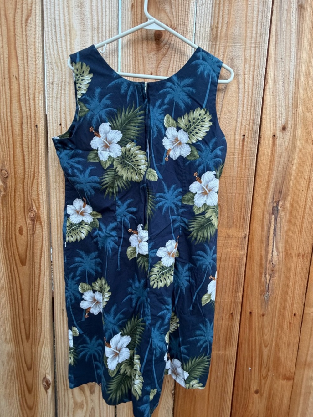 Pacific Legend Apparel Short Sleeveless Navy Hawaiian Dress - Picture 5 of 10